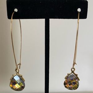 Auora Borealis Faceted Dangle Earrings